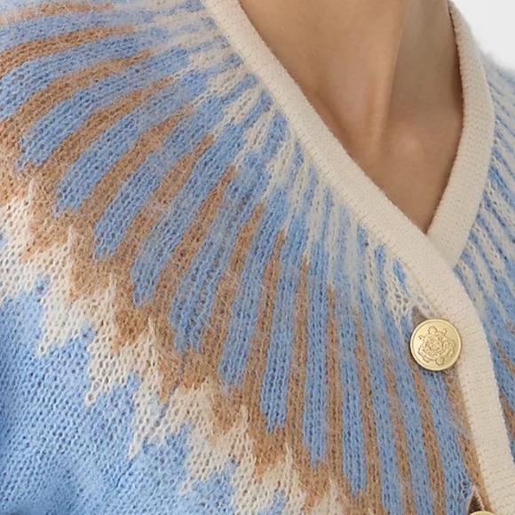 NWT J.CREW Fair Isle cardigan sweater in brushed yarn - Picture 3 of 12